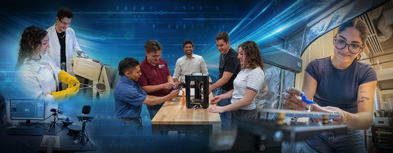 Researchers working on the DREAM Center Advanced Manufacturing Testbed in their lab at New Mexico State University. Credit: NSF, Vladimir Avina, NMSU Engineering Media